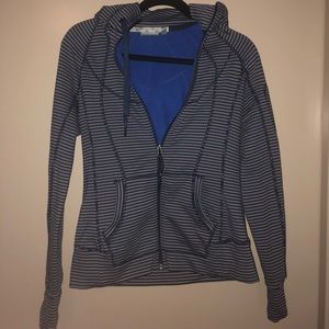 LIKE NEW navy striped hoodie with thumb holes